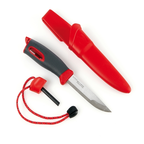 Couteau lame inox avec pierre à feu - Coloris Rouge - Yatoo-extreme
